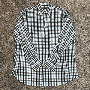 Men's PETER MILLAR -XL- Dress Shirt Cotton Plaid Multicolor Long Sleeve